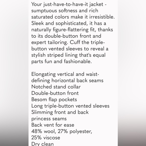 BNWOT Gorgeous Talbots blazer size 16! Pictures do not do justice!! - Picture 7 of 7